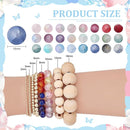 600pcs Frosted Lunar Glass Beads Kit -24 Colors10mm Glass Beads for Jewelry Making Kit Charms Coloured Glaze Beads Bracelets Necklaces Making Kit DIY Crafts, Home Companion Gifts for Beginners Women by TinyTreasures Baby Boutique