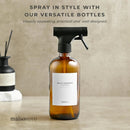 MaisoNovo Glass Spray Bottle - 16.9 fl oz Amber x 2 with 16 Labels by GreenHaven Gardens