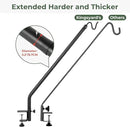 Kingsyard 2 Pack Heavy Duty Deck Hook, 27"-39" Adjustable Metal Deck Railing Hooks for Hanging Bird Feeders, Planters, Suet Baskets, Lanterns, Wind Chimes, Clamp Mounted by GreenHaven Gardens