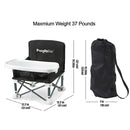 PandaEar Portable Baby Seat Travel| Compact Fold with Straps for Indoor/Outdoor Use| Great for Camping, Beach, Lawn |Toddlers, Kids, Boys, Girls (Black) by TinyTreasures Baby Boutique