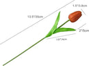 Mandy's Artificial Tulips 20 Stems Dark Orange PU Faux Flowers for Wedding Home Decor 13.5 Inch by CozyNest Decor