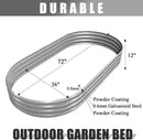 2 Pack 6x3x1FT Galvanized Raised Garden Bed Kit Oval Metal Ground Planter Box Outdoor Bottomless Planter Raised Beds for Vegetables Flowers Herbs Fruits, Gray by CozyNest Decor