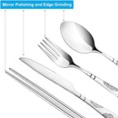 20PCS Premium Travel Utensils With Case, Stainless Steel Reusable Portable Utensils Set With Case, Lengnoyp Travel Silverware Set With Case for Lunch Box Camping, Silver by CozyNest Decor