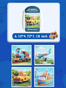 16-Piece Rotating Puzzles for Kids 4-6, Toddlers Puzzles 2-4, Road Trip, Airplane Activities Game, Travel Toys - Brain Teaser, Fine Motor Skills, Birthday Gifts Boys & Girls - Transportation by TinyTreasures Baby Boutique