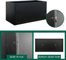 Galvanized Steel Metal Planter Rectangular Indoor Black Planter Box Large Outdoor Planters Steel 31.5" x 16" x 16" Commercial Residential for Patio, Deck, Garden by CozyNest Decor