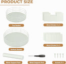 Snack Organizer - Versatile Snack Storage 2 Tier Lazy Susan with Convenient Grab-and-Go Design, Metal Snack Holder for Home, Office, Breakroom, 12.13" L x 12.13" W x 12.56" H (Matte White) by CozyNest Decor