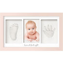 Baby Hand and Footprint Kit - Clay Handprint Keepsake Frame, Newborn Nursery Picture Frame, Personalized New Mom Gifts for Baby Shower & Registry (Petal Pink) by TinyTreasures Baby Boutique