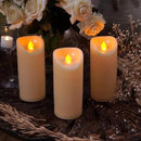 Homemory 3"x7" Outdoor Waterproof Flameless Candles with Timers and Remote Control, Battery Operated Candles, LED Plastic Candles, Ivory, Set of 3 by CozyNest Decor