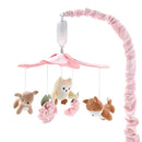 The Peanutshell Crib Mobile for Girls - Pink and White Musical Baby Crib Mobile with 12 Lullabies, Forest Baby Little Forest Nursery Decor by TinyTreasures Baby Boutique