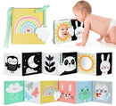 OKOOKO Black and White Baby Book, High Contrast Toy, 0-6 Months Baby Soft Book Tummy Time Montessori Sensory Toy for Stroller Early Education for 0-6 6-12 Months Newborn Infant by TinyTreasures Baby Boutique