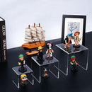 HIIMIEI Clear Acrylic Display Risers 2 Sets, 3-Tier Risers Stands Showcase for Amiibo Funko Pop Figures, Dessert, Jewelry-3"x4"x5" by CozyNest Decor