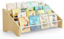 Sturdy Wooden High-Transparent 4 Tier Kids Bookshelf, Perfect Kid-Friendly Height Book Shelf for Kids Rooms - Toddler Book Shelf Display for Nurasery, Deep Size Bookshelf Hold More Books by TinyTreasures Baby Boutique