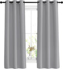 NICETOWN Silver Grey Bedroom Curtains 63 inch Length 2 Panels Set - Solid Thermal Insulated Grommet Light Blocking Blackout Curtains & Drapes for Living Room, W37 x L63 by TinyTreasures Baby Boutique