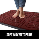 GORILLA GRIP 100% Waterproof All-Season WeatherMax Doormat 35x23, US Designed Natural Rubber, Stain and Fade Resistant, Low Profile Indoor Outdoor Door Mats, Easy Clean Patio Mat, Burgundy Leaves by CozyNest Decor