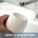 Beige Toothbrush Holders for Bathrooms - 2 Cups Ceramic Toothbrush Toothpaste Holders Set, Beige Bathroom Tumbler Cups Reusable Toothbrush Mouthwash Cup, Bathroom Counter Organizer by CozyNest Decor