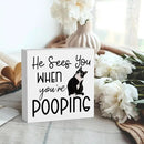 Funny Bathroom Decor Are You Pooping Cat Sign Funny Bathroom Toilet Table Decoration Funny Cat Gifts Bathroom Wall Decor Cat Gifts for Women Gifts for Cat Lovers, Bathroom Wooden Box Sign Decor by CozyNest Decor