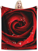 HGOD DESIGNS Red Rose Throw Blanket Ultra Soft Warm All Season Rose Decorative Fleece Blankets for Bed Chair Car Sofa Couch Bedroom 50"X60" by CozyNest Decor
