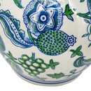 D6.9x13.4" Porcelain Double Gourd Vase with Cherry Blossom Patterns