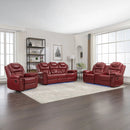 3 Pieces Recliner Sofa Sets Home Theater Seating Manual Recliner Chair With Center Console And LED Light Strip For Living Room by Unique Piece Furniture