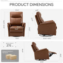 COLAMY Leather Swivel Recliner Chair with Footrest, Rocker Recliner High Back with Double-Layer Cushion, Glider Recliner for Nursery & Living Room, Bedroom, Cocoa by TinyTreasures Baby Boutique