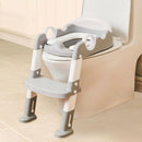 Wiifo Sturdy Potty Ladder with Soft Padded Cushion for Kids and Toddler, Step Stool Ladder for Toilet Training Seat(Grey White) by TinyTreasures Baby Boutique