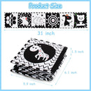 Cawgug Black and White High Contrast Baby Toys for Newborn Brain Development Tummy Time Soft Book Babies 0-3 6-12 Months Montessori Learning Activities Infant and Sensory Visual Stimulation Toys by TinyTreasures Baby Boutique