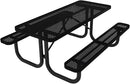 Coated Outdoor Furniture Heavy-Duty Portable Outdoor Picnic Table, Thermoplastic Coated Punched Steel Commercial-Grade Patio Dining Furniture Made in America (6ft Rectangular, Textured Black) by GreenHaven Gardens
