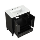 30" Bathroom Vanity With Sink Combo, Multi Functional Bathroom Cabinet With Doors And Drawer - Black by HouseOfZazla