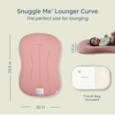 Snuggle Me® Baby Lounger Curve (0-6 Months) - Premium Organic Cotton with Foam Core, Machine-Washable Cover, Buttery-Soft & Breathable Infant Lounger with Travel Bag (30 in x 20 in x 1.9 in) - Gumdrop by TinyTreasures Baby Boutique
