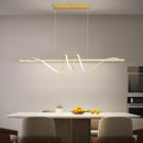 Modern Design Dimmable Desk Linear Pendant Light, with Remote Control Dimmable 3 Color Mode & Brightness Ceiling Lamp, Anti-Flicker Dining Light Fixture for Kitchen, Dining Room (Gold, 47IN) by CozyNest Decor