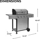 Kenmore 4-Burner Gas Grill with Side Burner, Outdoor BBQ Grill, Propane Gas Grill, Cast Iron Cooking Grates, Electronic Ignition, Warming Rack, Open Cart Design, 53000 BTUs, Stainless Steel by GreenHaven Gardens