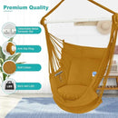 Outerman Hammock Chair, Hanging Chair with 3 Cushions and Foot Rest Support, Sturdy Metal Spreader Bar Max 500Lbs, Swing Chair for Bedroom, Indoor & Outdoor, Patio, Porch or Tree（Khaki） by GreenHaven Gardens