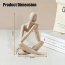 Bookshelf Decor Reading Statue - Abstract Art Thinker Sculpture Bookend for Shelves Aesthetic, Modern Home Decoration Figurine for Living Room Office Shelf Desk Coffee Table Decor(Beige Right) by CozyNest Decor