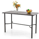 PHI VILLA Outdoor Patio Bar Table for 4-6, Counter Height Rectangle Bar Table with All Weather Metal Steel Frame Black for Outside, Yard, Garden and Deck by CozyNest Decor