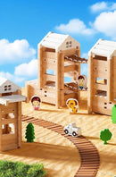 105Pcs Wooden Building Blocks Construction Set for Kids Ages 3-8,Preschool Learning Toys for Toddlers, Boys & Girls Birthday Gift, Educational STEM Toy by TinyTreasures Baby Boutique