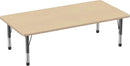 FDP Rectangle Activity School and Classroom Kids Table (36 x 72 inch), Toddler Legs, Adjustable Height 15-24 inches - Maple Top and Maple Edge by CozyNest Decor