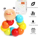 Baby Toys 6 to 12 Months, 12-18 Months, 3-6 Months Developmental, Tummy Time Toys Crawling Toys - Infant Toys - Caterpillar Twisting Baby Boy and Baby Girl Toys (2 Pack) (Rainbow) by TinyTreasures Baby Boutique
