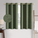 MIULEE 100% Blackout Linen Textured Curtains for Bedroom Solid Thermal Insulated Olive Green Grommet Room Darkening Curtains & Drapes Luxury Decor for Living Room Nursery 42 x 63 Inch (2 Panels) by TinyTreasures Baby Boutique