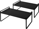 Nxconsu 2Pack Cabinet Shelves Stackable Shelf Organizer Rack Riser for Kitchen Cabinet Pantry Cupboard Counter Countertop Home Organization Storage Space Saver Heavy Duty Metal Nonslip Black by CozyNest Decor