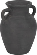 Sagebrook Home Black Boho Terracotta Vase - Amphora-Style Decorative Flower Holder for Home, Office & Living Room - 9" Black by GreenHaven Gardens