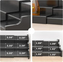 Spice Rack Organizer For Cabinet - 3 Tier Black Bamboo Wooden Expandable Display Shelf from 12.70 to 22.20 inch by CozyNest Decor