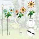 3 Pack Frog＆Flowers Garden Stakes Decor,Metal Yard Art Decorative Garden Stakes,Metal Flowers Spring Outdoor Decor for Mom,Women,Grandma by CozyNest Decor