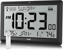 Wall Clock Atomic with Indoor Outdoor Temperature Battery Powered, Easy Reading with 10.5 Inch Large LCD Display, 330FT Range Table Wall Clock with DST, 12/24 Hour for Living Room Kitchen (Black) by CozyNest Decor
