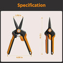 PrunePro Pruning Shears Gardening Scissors Set Professional Hand Pruner Sharp Stainless Steel Blade Teflon Coating Garden Scissors Plant Flower Garden Clipper Orange by GreenHaven Gardens