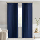 MIULEE Navy Blue Back Tab Blackout Curtains 90 Inches Long 2 Panels Set for Living Room Bedroom Privacy, Rod Pocket/Pinch Pleat Thermal Insulated Room Darkening Pleated Light Blocking Drapes by TinyTreasures Baby Boutique
