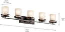 Kichler Hendrik 43" 5 Light Vanity Light with Light Umber Etched Glass Olde Bronze® by CozyNest Decor