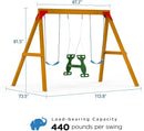 DIY Swing Sets for Backyard, Wooden Playground Sets with Glider Swing and 2 Belt Swings, Kids Outdoor Play Equipment, Outdoor Playset by TinyTreasures Baby Boutique