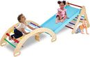 GOME Toddler 5IN1 Play Gym with Ramp & Detachable Arch, Indoor Climbing Triangle Set for Sliding or Rocking by TinyTreasures Baby Boutique