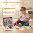 Montessori Arithmetic Math Toy Set, Toddler Wooden Montessori Toys for 2 3 4 5 6 Years Old, Number Cognitive Clip Bead Matching Game, Boy Girl Birthday Gift by TinyTreasures Baby Boutique