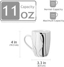 VEWEET Ceramic Coffee Mugs Set of 6, 11 OZ Coffee Cups Set with Handle, White Mugs Set Porcelain Cup Set for Kitchen, Microwave Dishwasher Safe, Series Fiona by CozyNest Decor